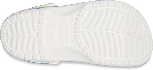 Miniatura 3 de Crocs Clogs - Zuecos clásicos para adultos, estampados unisex, Blanco/Multi, 14 Women/12 Men