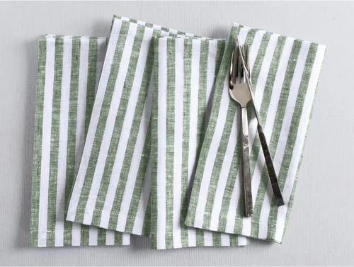 Miniatura 38 de Solino Home Amalfi - Manteles individuales a rayas, de 14 x 19 pulgadas, juego de 4 unidades, tela natural, lino europeo, 100 % lino puro, hechos a