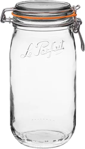 Miniatura 11 de Le Parfait Super Jar - Tarro de conservación de vidrio francés de 500mL con cuerpo redondo, boca ancha, tapa hermética - Tarro de vidrio 16oz