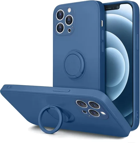 Miniatura 19 de Hython Funda para iPhone 12 Pro Max con Soporte de Anillo [Soporte Magnético Giratório de 360°] [Forro de Microfibra Suave] Borde Chapado en Oro