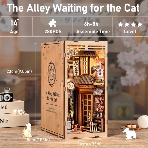 Miniatura 2 de Kit de rincón de libros, kit de casa de muñecas en miniatura, japonés para adultos y adolescentes, decoración de estantería de casa pequeña