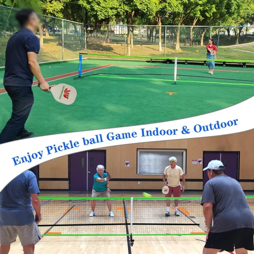 Miniatura 7 de Hoverphenix Portable Pickleball Net Set, 22FT Regulation Size Pickle Ball Net with Paddle Set of 4, Pickleballs and Carry Bag, Easy Setup for Indoor