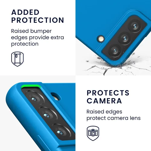 Miniatura 3 de kwmobile Funda compatible con Samsung Galaxy S22 - Funda de silicona TPU con acabado suave - Blue Reef