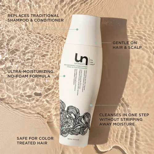Miniatura 2 de Acondicionador Unwash de limpieza ecológica - Acondicionador limpiador co-wash hidratante y suave, libre de sulfatos y parabenos, para cabello