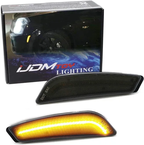 iJDMTOY Kit de luz de marcador frontal LED ámbar con lente ahumada, compatible con Cadillac CTS 2003-07, alimentado por LED 30-SMD, reemplaza las