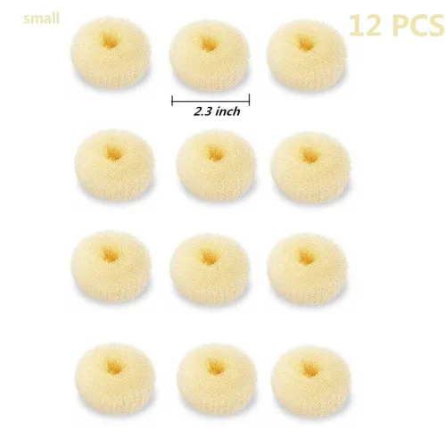 Miniatura 6 de SQULIGT Juego de 12 piezas para hacer moños para el cabello, para niñas y mujeres, herramienta de dona para cabello corto y fino