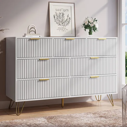 Miniatura 14 de MAISONARIA Cómoda negra para dormitorio, cómoda de 4 cajones con asas de metal dorado y cómodas, cómodas para pasillo, dormitorio