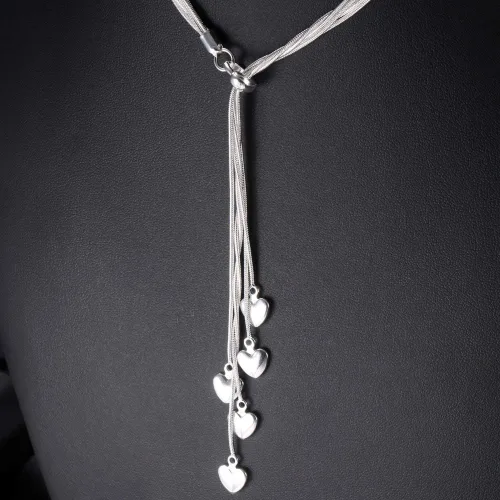 Miniatura 4 de Xfome Style cadena de cinco líneas de plata esterlina 925 con brazalete de pulsera de cinco corazones