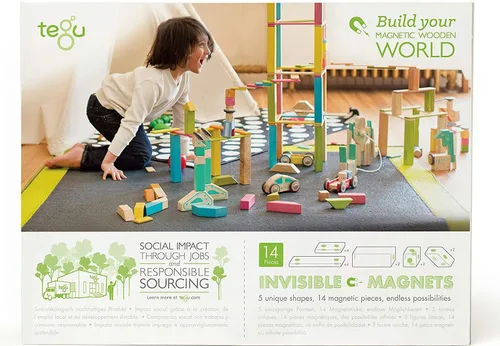 Miniatura 2 de Juego de bloques magnéticos de 14 piezas Tegu, sets de 14 piezas, Tints