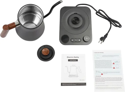 Miniatura 9 de Hervidor eléctrico de cuello de cisne, 1200 W, calor rápido, 0.9 L, temperatura ajustable, 104-212 °F ± 1 °F, 24 horas para mantener el calor, Blanco