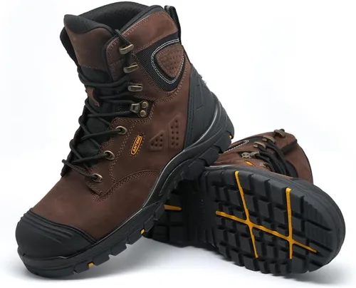 Miniatura 5 de Botas de trabajo para hombre, piel nobuck aceitada, puntera de acero, zapatos de trabajo para hombre, zapatos de protección antideslizantes
