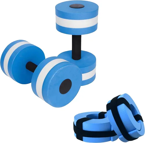 Pesas de agua deportivas para ejercicio de piscina, equipo de aeróbicos acuáticos, juego combinado de mancuernas de ejercicio acuático de alta Azul