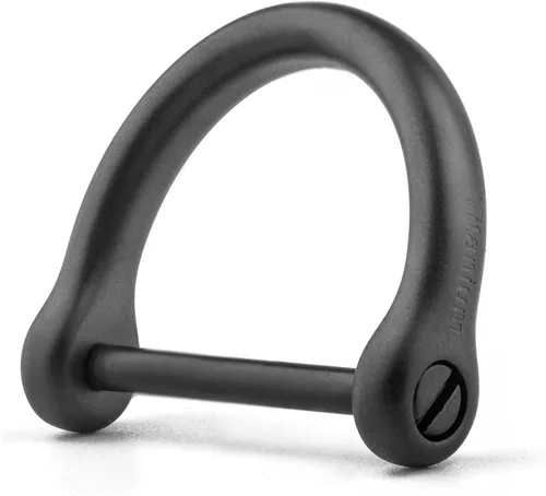 Llaveros de coche de titanio TISUR, llavero de anillo D resistente, llavero con llavero, llavero para coche (XL, Negro)