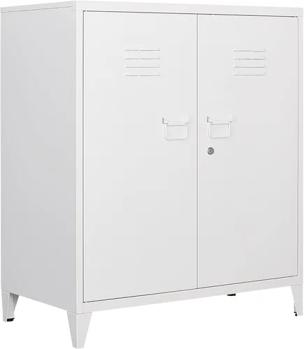 Miniatura 45 de Armario de garaje de metal de 36 pulgadas de alto, gabinetes de almacenamiento de 2 puertas, caninete de herramientas de acero utilitario, caninetes