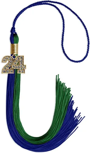 Miniatura 40 de Endea Graduation Borla de doble color con dije dorado (negro/oro brillante, 2022)