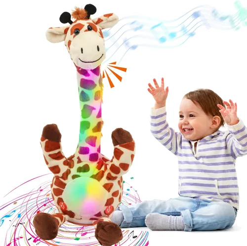 Miniatura 11 de Hopearl Dinosaurio bailarín brillante repite lo que dices – Talking T-Rex Wriggle Singing Mimicking Twisting Light Up Juguete de peluche animado