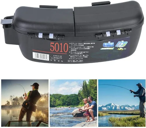 Miniatura 4 de Caja de aparejos de pesca, bolsa de cintura multifuncional para señuelos cebos, gancho portátil, organizador de accesorios de pesca