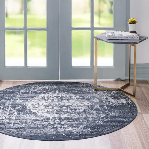 Miniatura 11 de Unique Loom Chateau Collection - Alfombra de área - Hoover (2' 2" x 3' 1" rectangular, azul oscuro/beige)