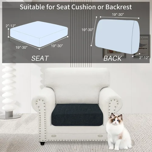Miniatura 2 de MAXIJIN Fundas impermeables para cojín de sofá Fundas elásticas para asiento de sofá Fundas lavables, Fundas seccionales para cojines de exterior