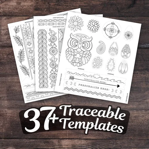 Miniatura 6 de Kit de trabajo de cuero ArtSkills, kit de herramientas de cuero con herramientas, sellos, kits de proyectos para adultos de arte y manualidades, 80