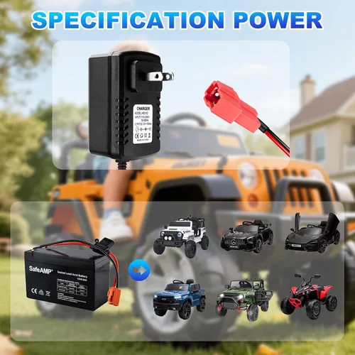 Miniatura 7 de Cargador de batería de 12 V para niños, 12 V, cargador de coche para niños TRAX GMC, Wal-Mart, BMX X6, Moto ATV Quad, cargador de vehículo eléctrico