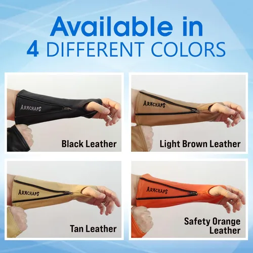 Miniatura 4 de Arm Chaps Mangas Protectoras de Cuero Protector de Brazo - Previene Cortes, Arañazos y Moretones - Ideal para Jardinería y Construcción., Marrón, XL