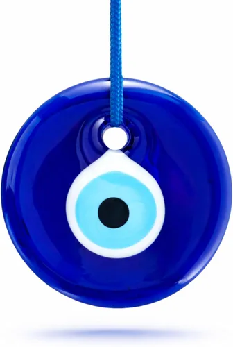 Miniatura 7 de Adorno colgante de pared de cristal azul de ojo turco de 3 pulgadas, decoración contra el mal de ojo, amuleto turco hecho a mano, amuleto