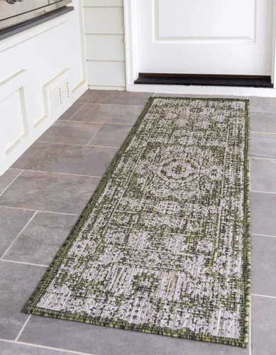 Miniatura 12 de Unique Loom Alfombra de la colección tradicional para exteriores, desgastada durante el tiempo (octágono de 5 pies y 3 pulgadas, azul/gris)