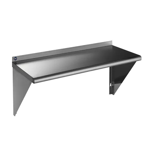 Miniatura 13 de ROCKPOINT Estante de acero inoxidable de 12 x 24 pulgadas, 250 libras, estantes comerciales de metal NSF para montaje en pared, estantería flotante
