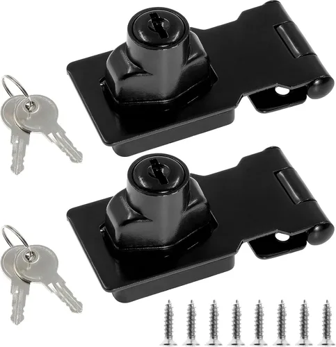 Jiozermi 2 paquetes de cerradura de cerrojo de 2.5 pulgadas con llaves, pestillo de acero inoxidable, perilla giratoria con bloqueo con llave para