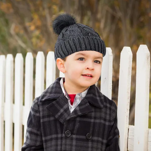 Miniatura 5 de YSense Wear 2 Pack Toddler Kids Winter Warm Fleece Lined Beanie Hats for Boys and Girls Crochet Hairball Knit Cap 1-6 Years