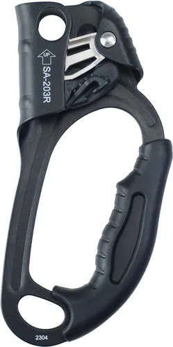 Ascensor de mano CE, equipo de engranaje de rapel de 308.6 lbs con mango de goma ergonómico para arbolista de árboles de escalada en roca,