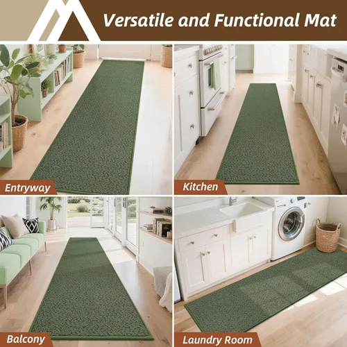Miniatura 5 de COSY HOMEER Alfombra de pasillo de 2 pies 7 x 10 pies, antideslizante, lavable, absorbente, resistente a las manchas, alfombra para pasillo, entrada