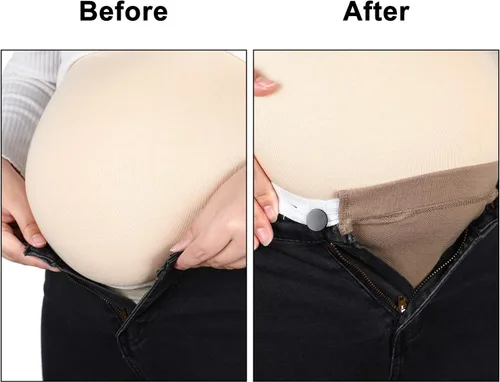 Miniatura 6 de 6 paquetes de pantalones de maternidad extensores de cintura ajustable para embarazo, extensor de cintura para embarazo, extensor de pantalones