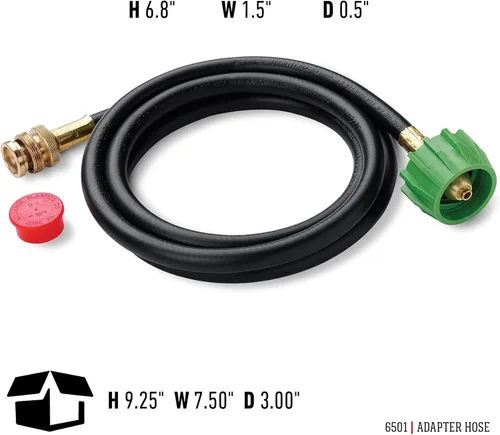 Miniatura 4 de Weber 6501 adaptador de manguera para parrillas portátiles serie Weber Q y Gas, de 6 pies