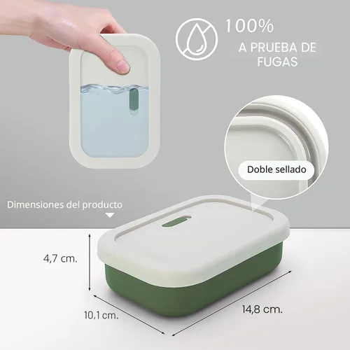 Miniatura 2 de AIDIMMING Funda de jabón de viaje de silicona mejorada a prueba de fugas, soporte de barra de champú ventilado, caja de jabón de barra grande