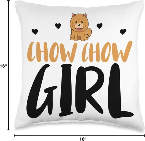 Miniatura 4 de Chow Chow Lover Apparel Girl Funny Chow Dog Lover - Almohada de 16 x 16 pulgadas, multicolor