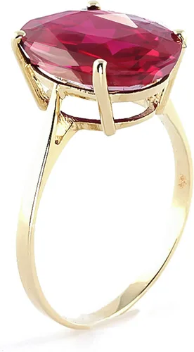 Miniatura 5 de Galaxy Gold GG Anillo de oro macizo de 14 k de 7.5 quilates con forma ovalada rubí