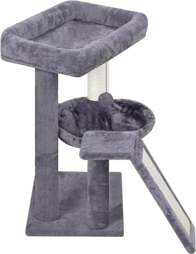 Miniatura 7 de YOUPET Árbol para gatos con poste para rascar para gatos de interior, torre para gatos con tablero para rascar y pelotas de juguete, torre de árbol