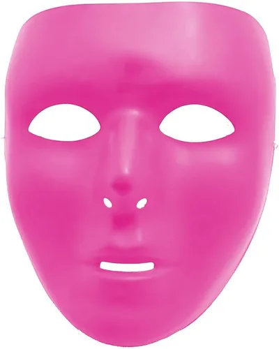 Máscara facial completa de plástico rosa para adultos, 6.25 x 7.75 pulgadas (1 unidad), color llamativo, atrevido y duradero, ajuste perfecto y