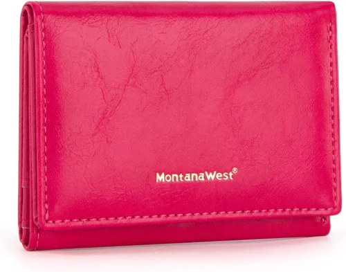 Miniatura 14 de Montana West Billetera pequeña de triple pliegue para mujer, con bloqueo RFID, carteras minimalistas con ventana de identificación, Beige