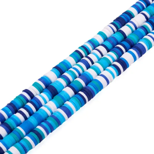 Miniatura 16 de Cuentas Heishi de disco redondo plano de 0.236 pulgadas (0.236 in), cuentas espaciadoras sueltas de arcilla polimérica para pulseras de la amistad