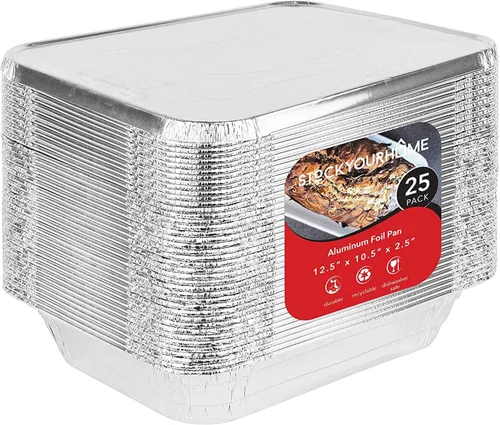 Miniatura 18 de Stock Your Home Sartenes de aluminio de 9 x 13 (paquete de 20) – Bandeja de papel de aluminio desechable y reciclable – Sartenes profundas de mesa