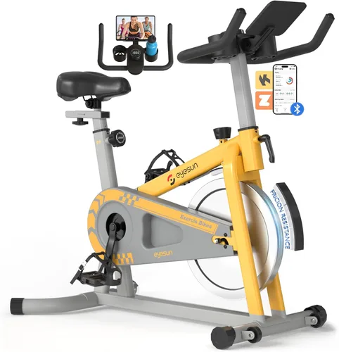Miniatura 14 de Exercise Bikes for Home, Exercise Bike with Adjustable Friction, Brake Pad Resistance Silent Belt Drive, 330lbs Weight Capacity &Upgraded Version