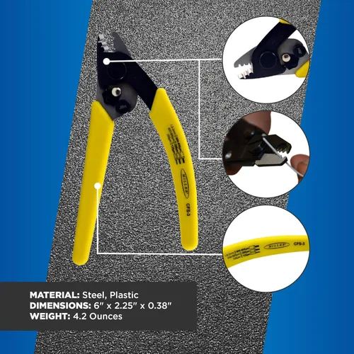Miniatura 3 de Miller Serie CFS-3 Herramienta pelacables de tres agujeros para técnicos de trabajo, electricistas e instaladores, herramienta segura de empalme