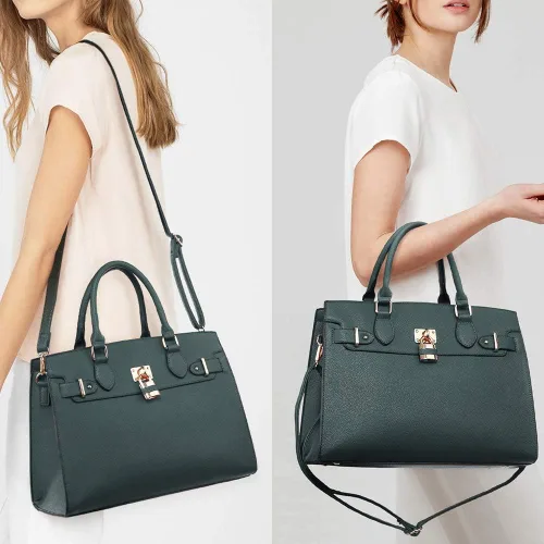 Miniatura 2 de Bolso de mano y bolsos para mujer con asa superior de avestruz bolsa de trabajo con cartera