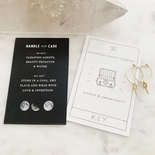Miniatura 5 de HONEYCAT Magic Charm - Aros para llaves en placa de oro de 18 quilates, placa de oro rosa de 18 quilates o placa de rodio plateado