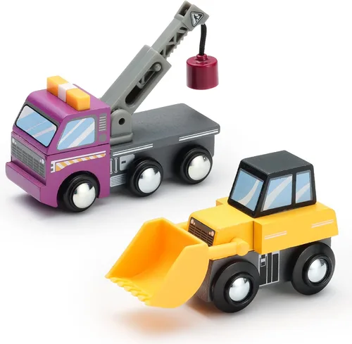 Miniatura 7 de SainSmart Jr. Juego de accesorios de tren de madera, autos de juguete (10 unidades), compatible con todas las principales marcas, regalo para niños