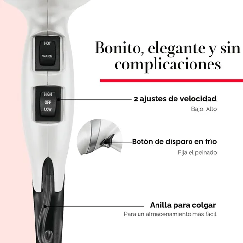 Miniatura 5 de REVLON Secador de pelo infrarrojo con difusor y concentrador - Secador de pelo iónico de cerámica para control del encrespamiento, brillo, cabello