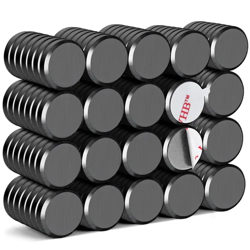 DIYMAG Imanes Fuertes 140 Piezas 0.6x0.12 Pulgadas Imán de Nevera Refrigerador para Manualidades con Respaldo Adhesivo Magnético Pequeño Botón Negro